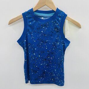All in Motion Youth Boys XS 4/5 Sleeveless Printed T-Shirt in Splatter Blue 2468